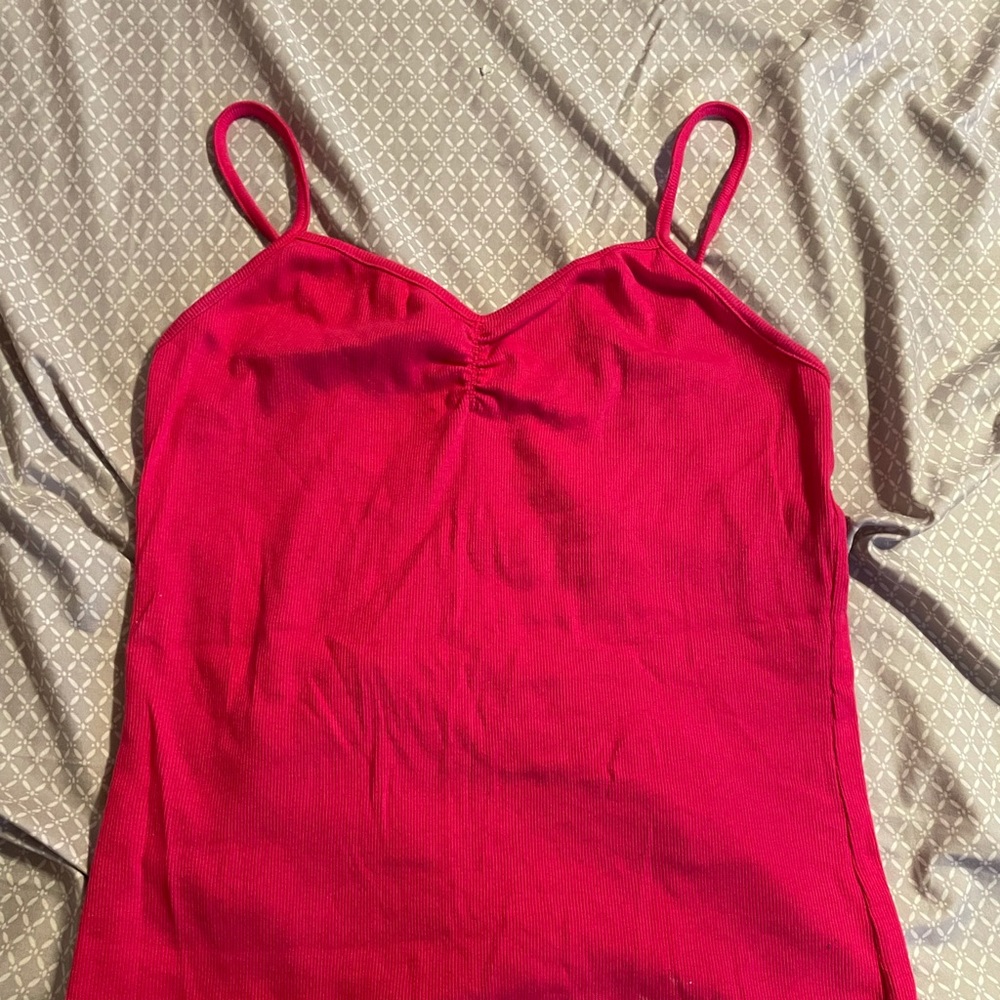 Pink scrunched tank